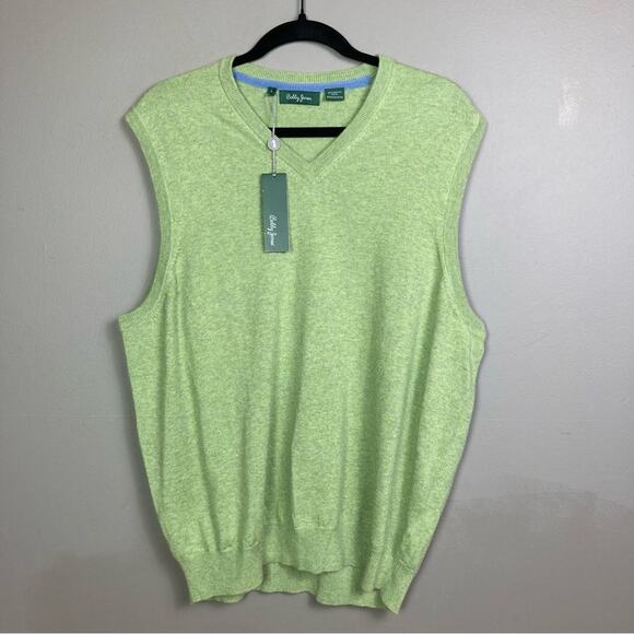 Bobby Jones sweater vest large NWT golf heather green colorful wool